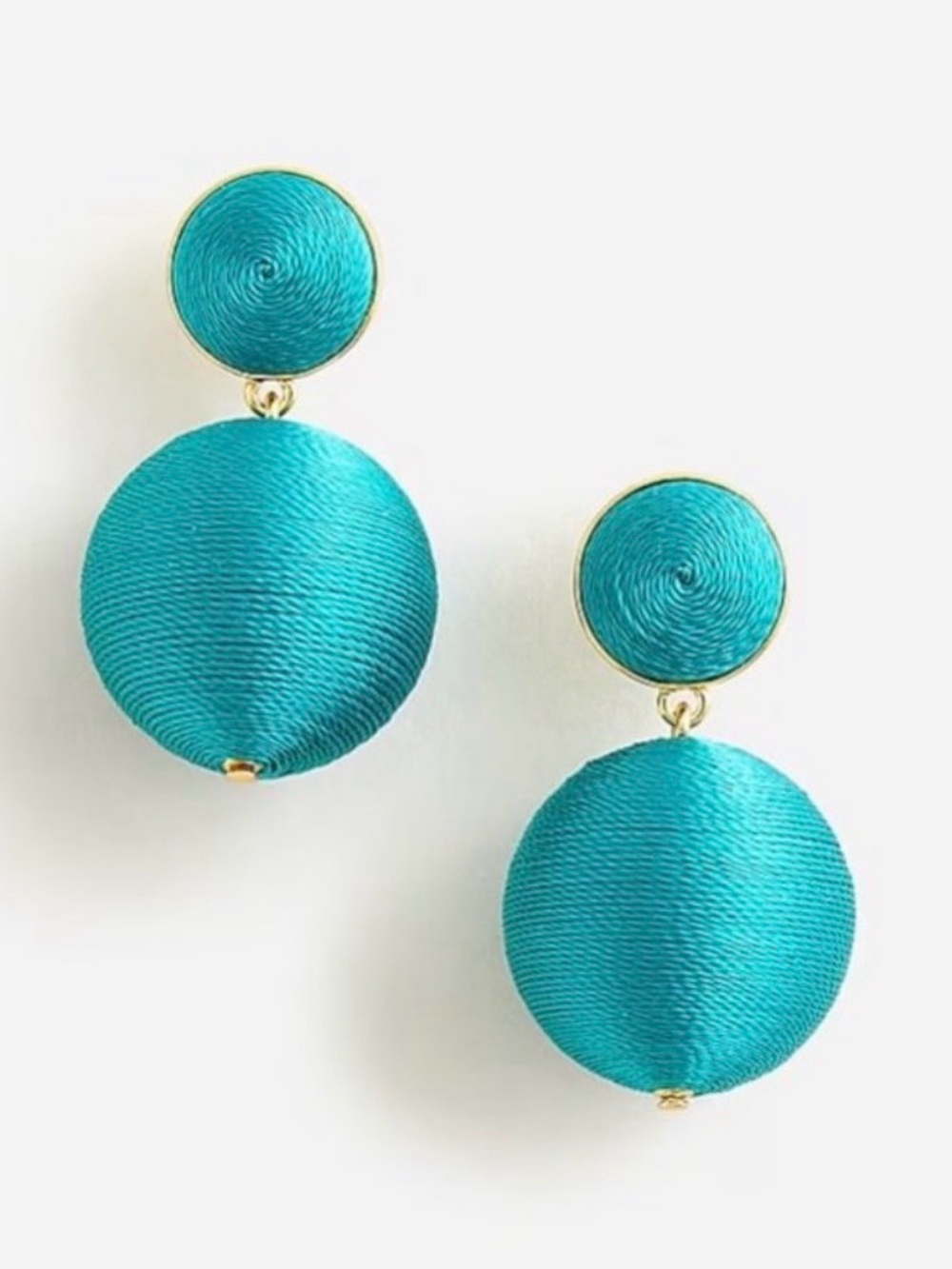 J crew double ball earrings NWT blue turquoise